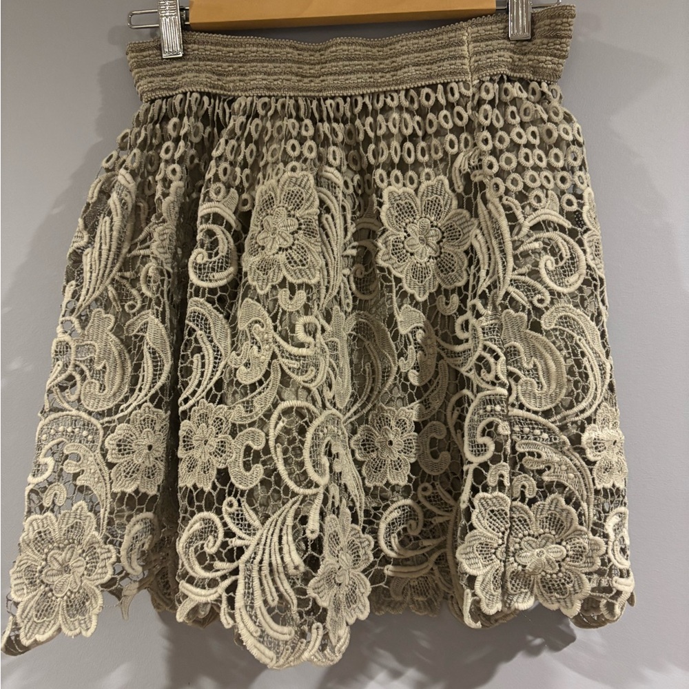 Alegria Cream Lace Mini Skirt